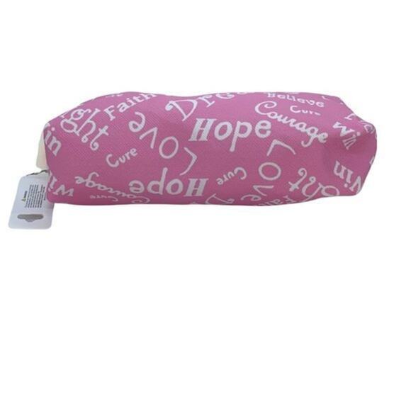 NWT Pink Breast Cancer Awareness Pencil Case Cosmetic Beauty Bag Keychain Pouch - Picture 5 of 8
